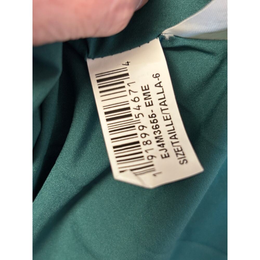 Eliza J Women's Emerald Green Beaded-Bodice Pleated High-Low Gown NWT Size 6 - Picture 5 of 8